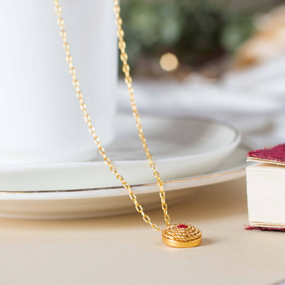 Oriana Embroidered Pendant