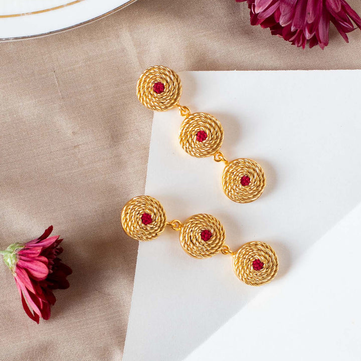 Intricate Triple-Tiered Oriana Earrings