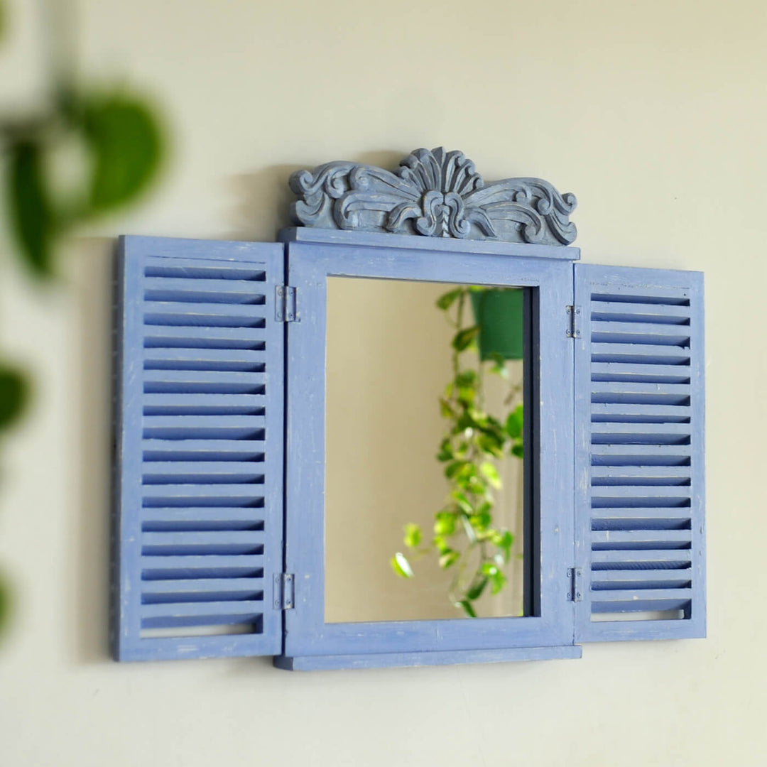 Small Ornate Carved Window Mirror