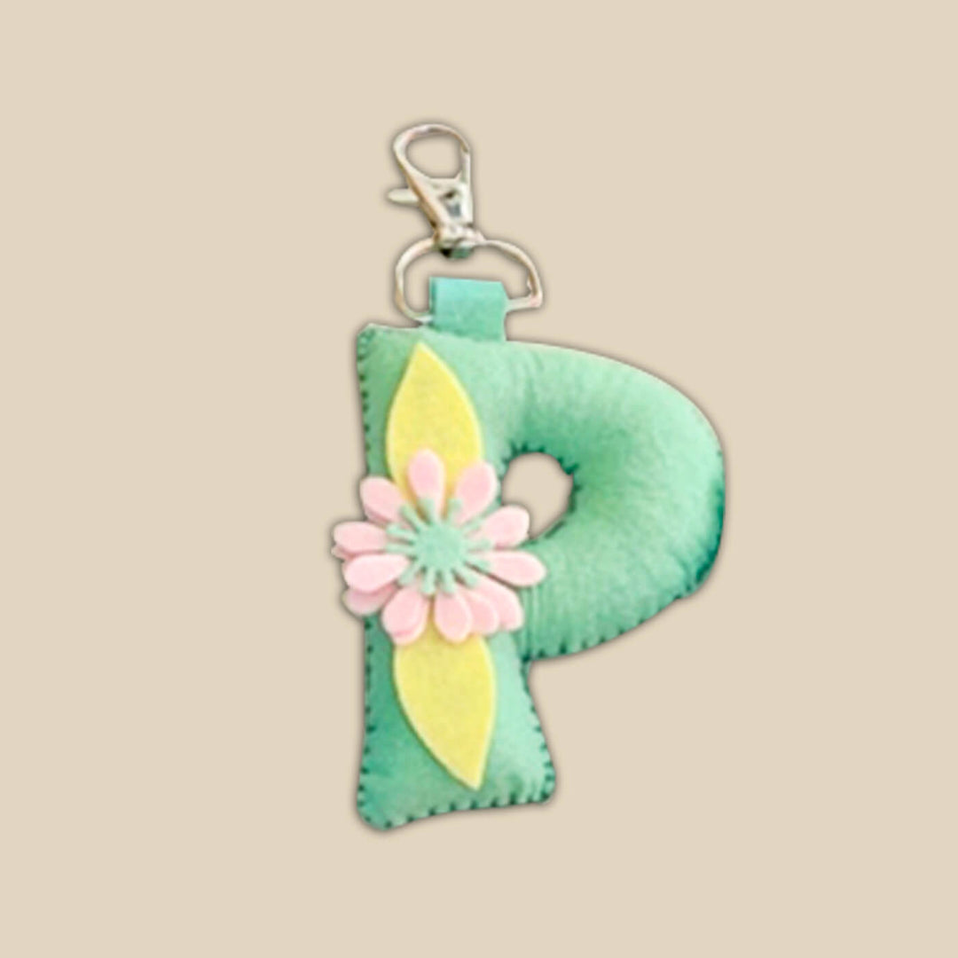 Colourful Personalized Felt Initial Keychain / Bag Charm