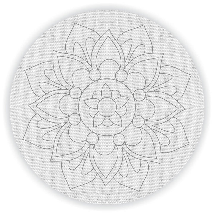 Pre Marked Canvas Base - Floral Chintz Mandala - 3051 - Zwende