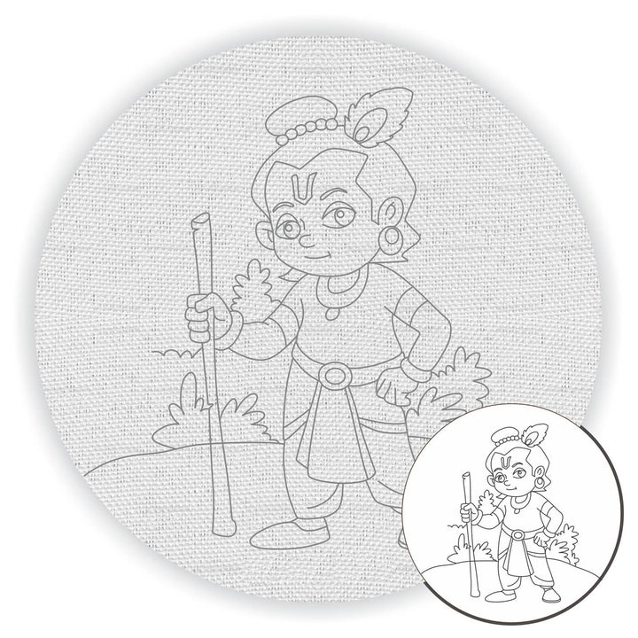 Pre Marked Canvas Base - Young Krishna - 3053 - Zwende