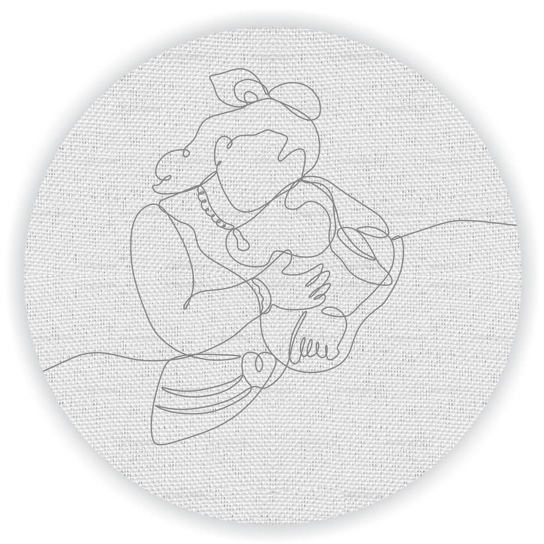 Pre Marked Canvas Base in Line Art - Krishna - 3054