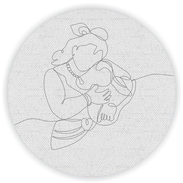 Pre Marked Canvas Base in Line Art - Krishna - 3054
