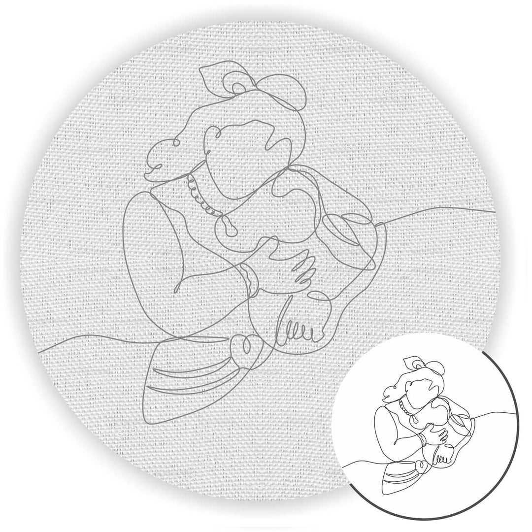 Pre Marked Canvas Base in Line Art - Krishna - 3054