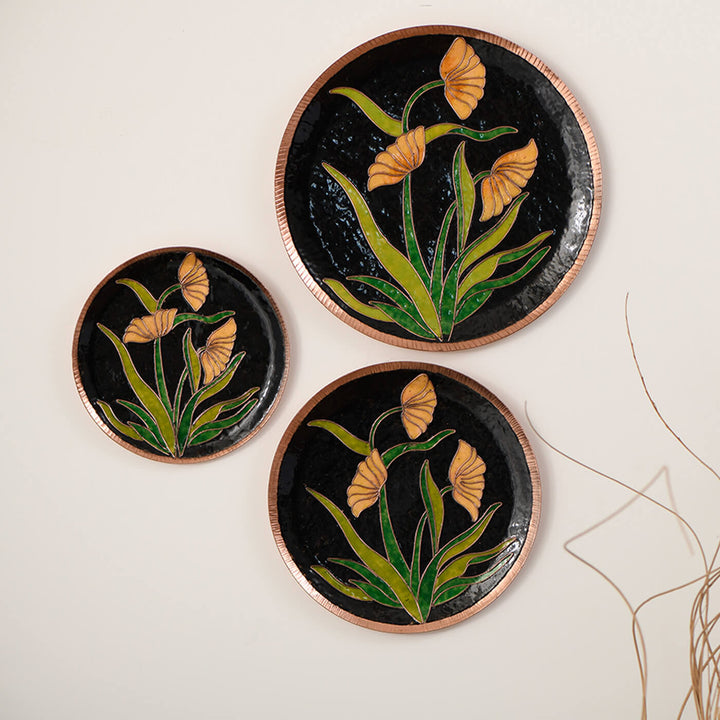 Copper Enamel Vasant Decorative Wall Plate