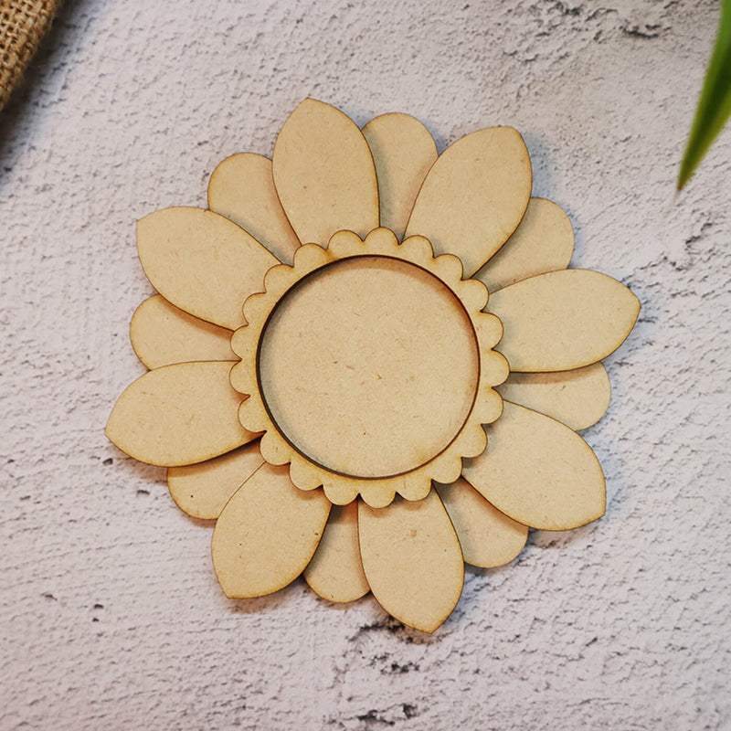 Ready to Paint MDF Daisy Floral Tealight Holder - TI108
