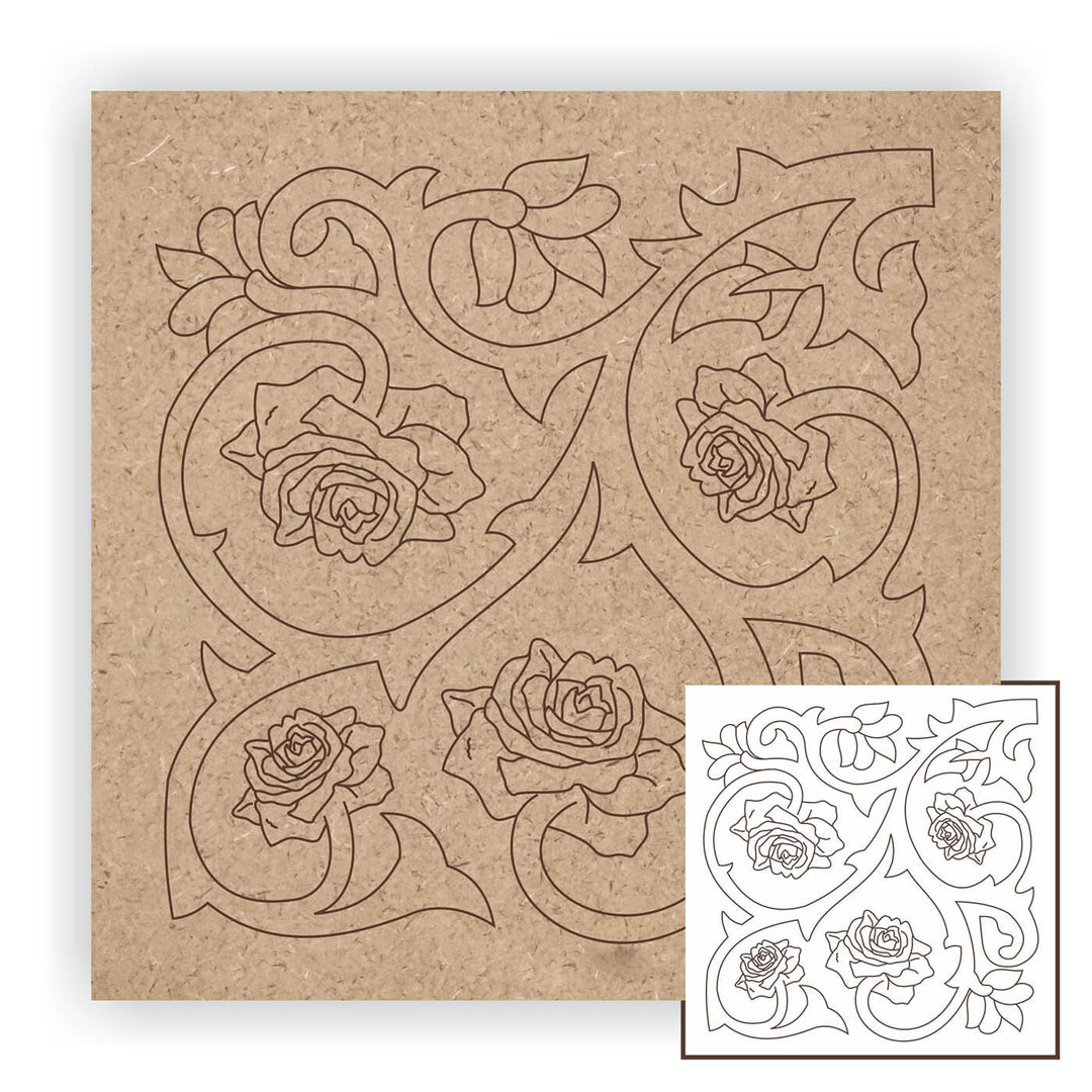 Pre Marked MDF Base - Rose & Twine - 8 Inches