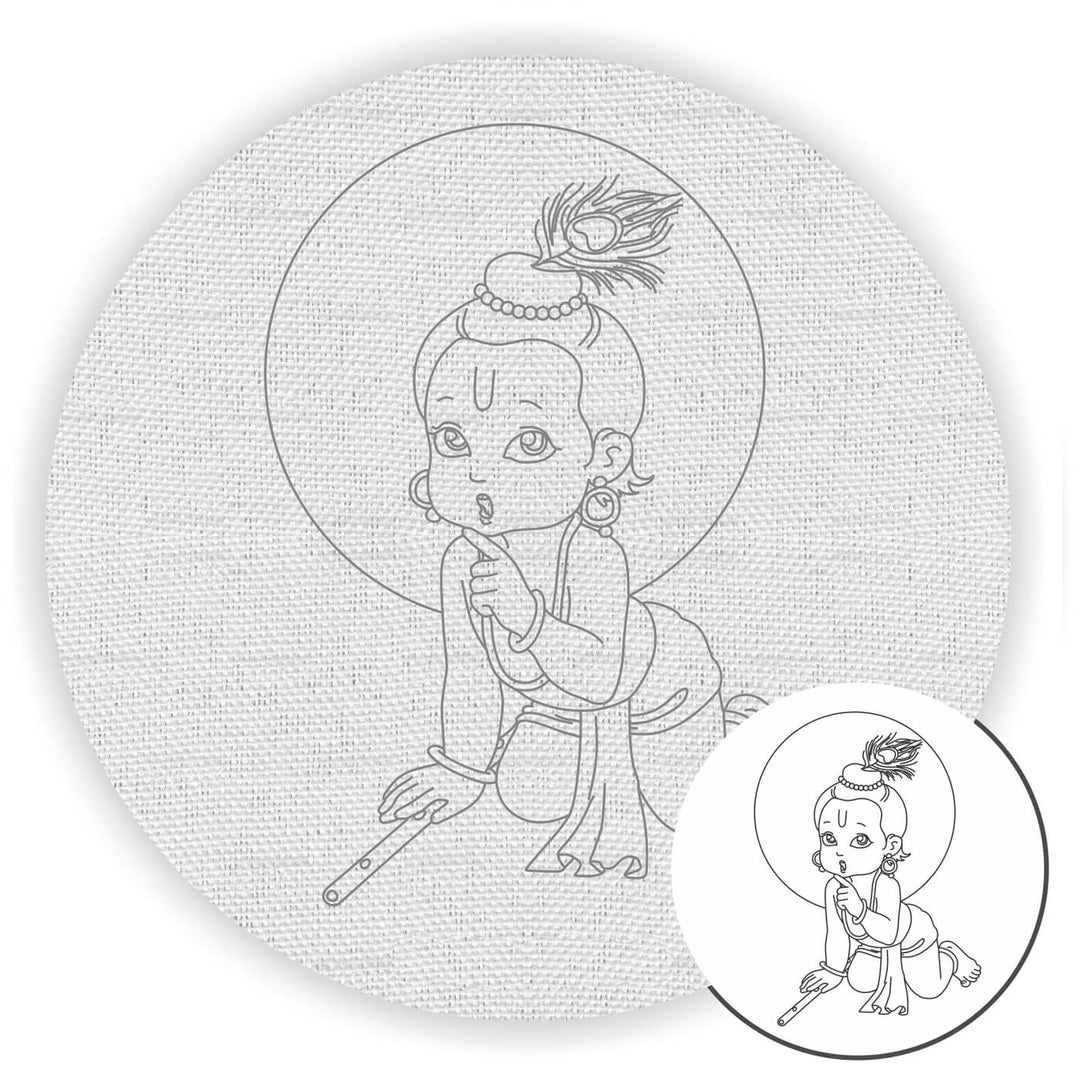 Pre Marked Canvas Base - Bal Krishna - 3056