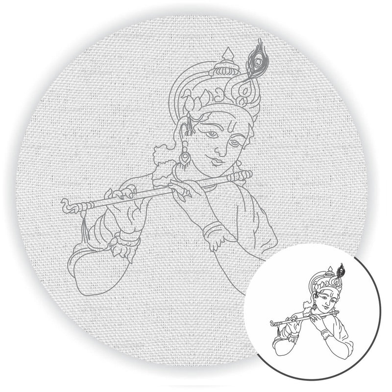 Pre Marked Canvas Base - Krishna - 3057