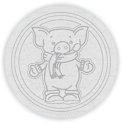 Pre Marked Canvas Base - Pig - 3058