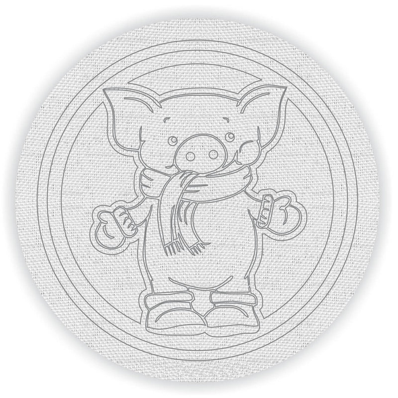 Pre Marked Canvas Base - Pig - 3058
