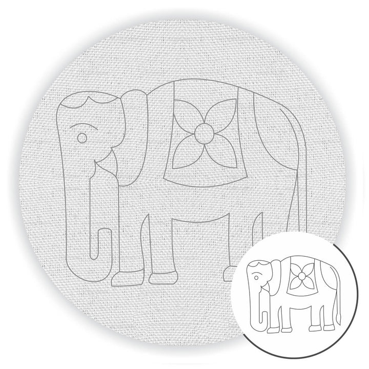 Pre Marked Canvas Base - Long Elephant - 3059