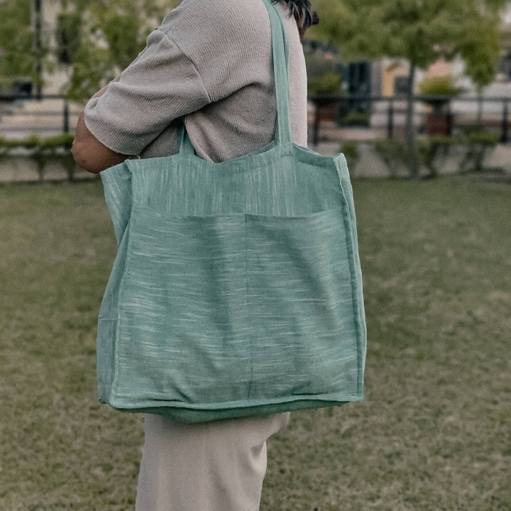 Premium Linen Tote Bag - Green