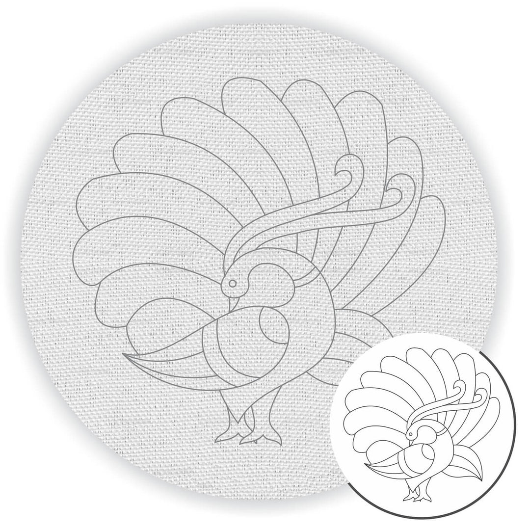 Pre Marked Canvas Base - Elegant Peacock - 3060