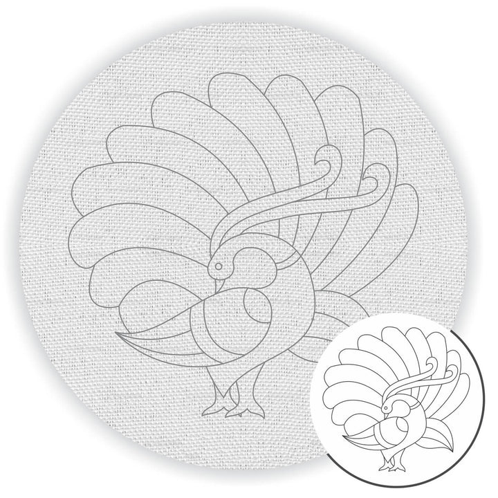Pre Marked Canvas Base - Elegant Peacock - 3060
