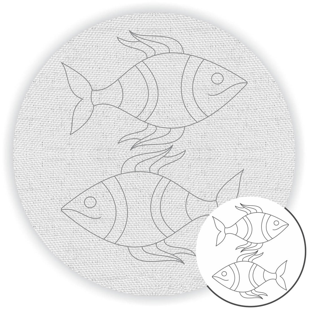 Pre Marked Canvas Base - Fishes - 3062