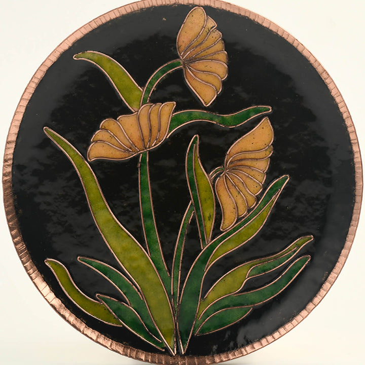 Copper Enamel Vasant Decorative Wall Plate