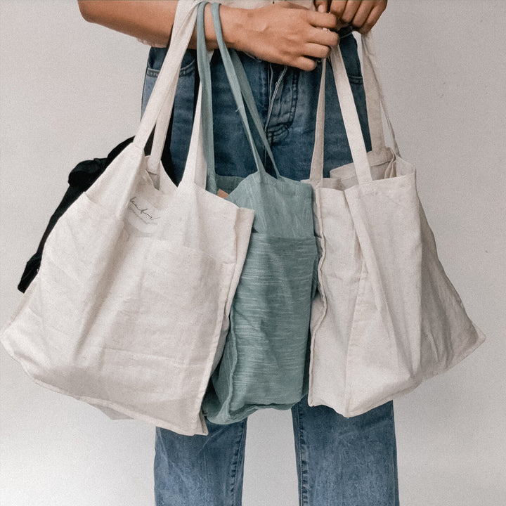 Premium Linen Tote Bag - Green