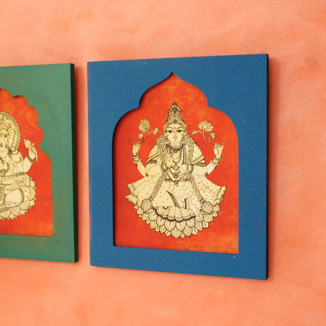 Traditional Wall Frames - Laxmi Ganesh - Set of 2