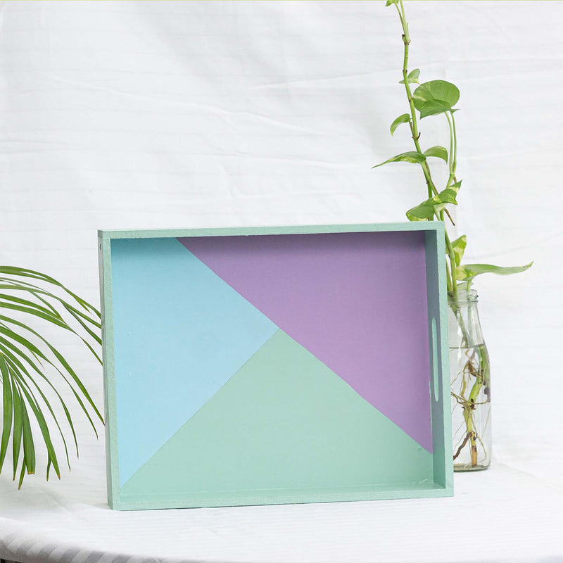 Handpainted Kshitija Pastel Trays - Set of 2