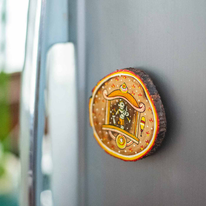 Handpainted Ganjifa Magnet - Balrama