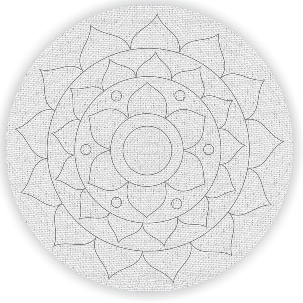 Pre Marked Canvas Base - Flower Mandala - 3045 - Zwende