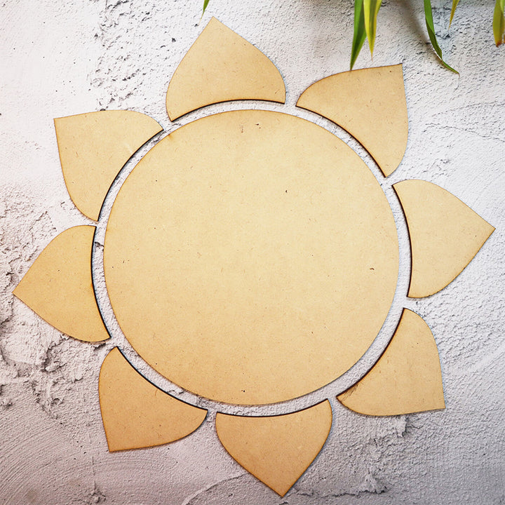 Ready to Paint MDF Sun Rangoli Base - RANG001