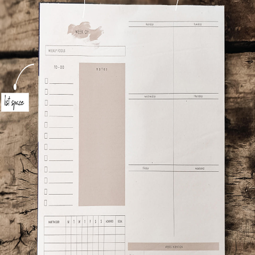 Weekly Planner Tearable Notepad
