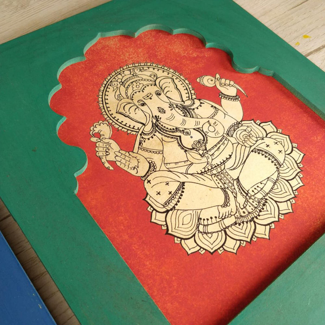 Traditional Wall Frames - Laxmi Ganesh - Set of 2