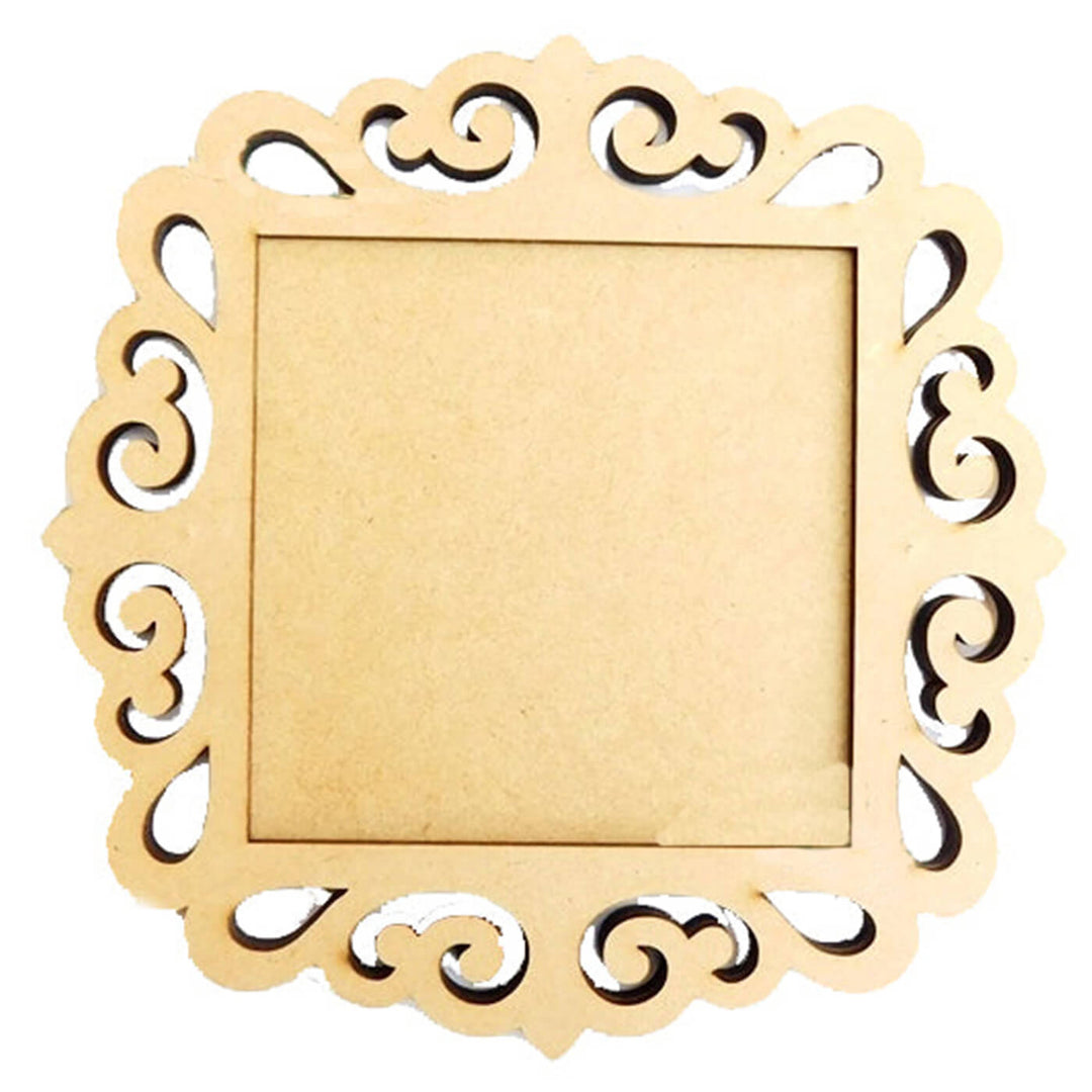 Ready to Paint MDF Photo Frame - Floral Cutwork