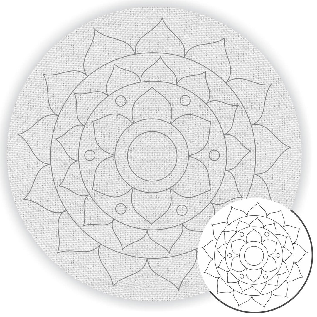 Pre Marked Canvas Base - Floral Mandala - 3007