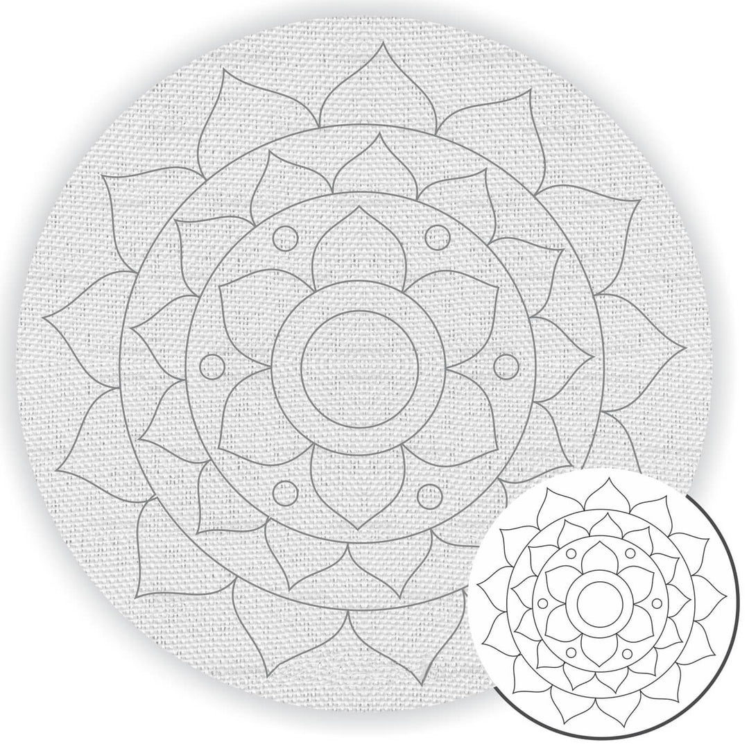 Pre Marked Canavs Base - Floral Mandala - 3007