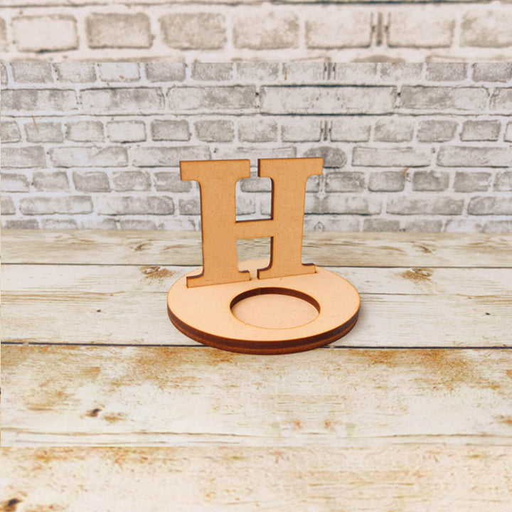 Ready to Paint MDF Monogram Tealight Holder "H" - TI130