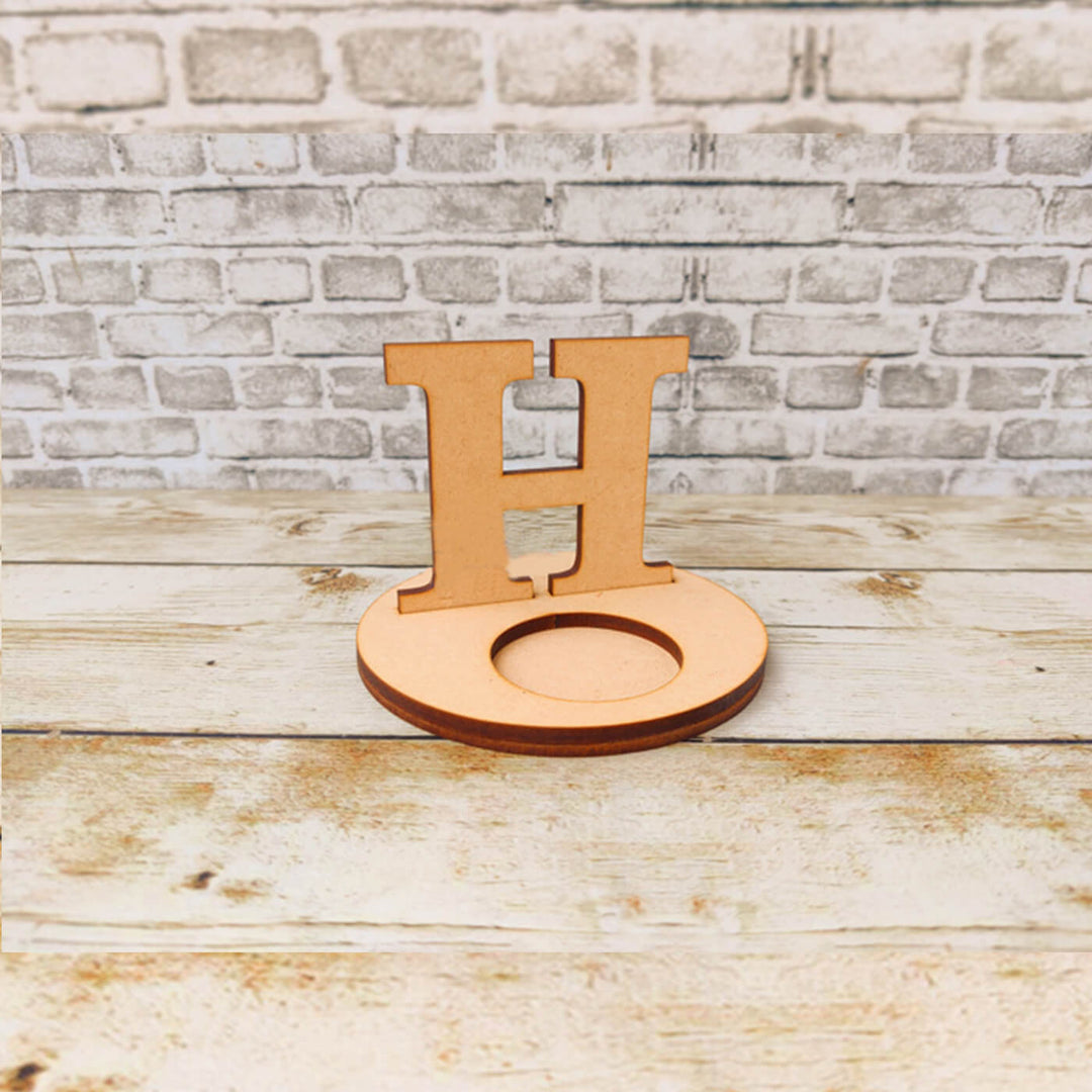 Ready to Paint MDF Monogram Tealight Holder "H" - TI130