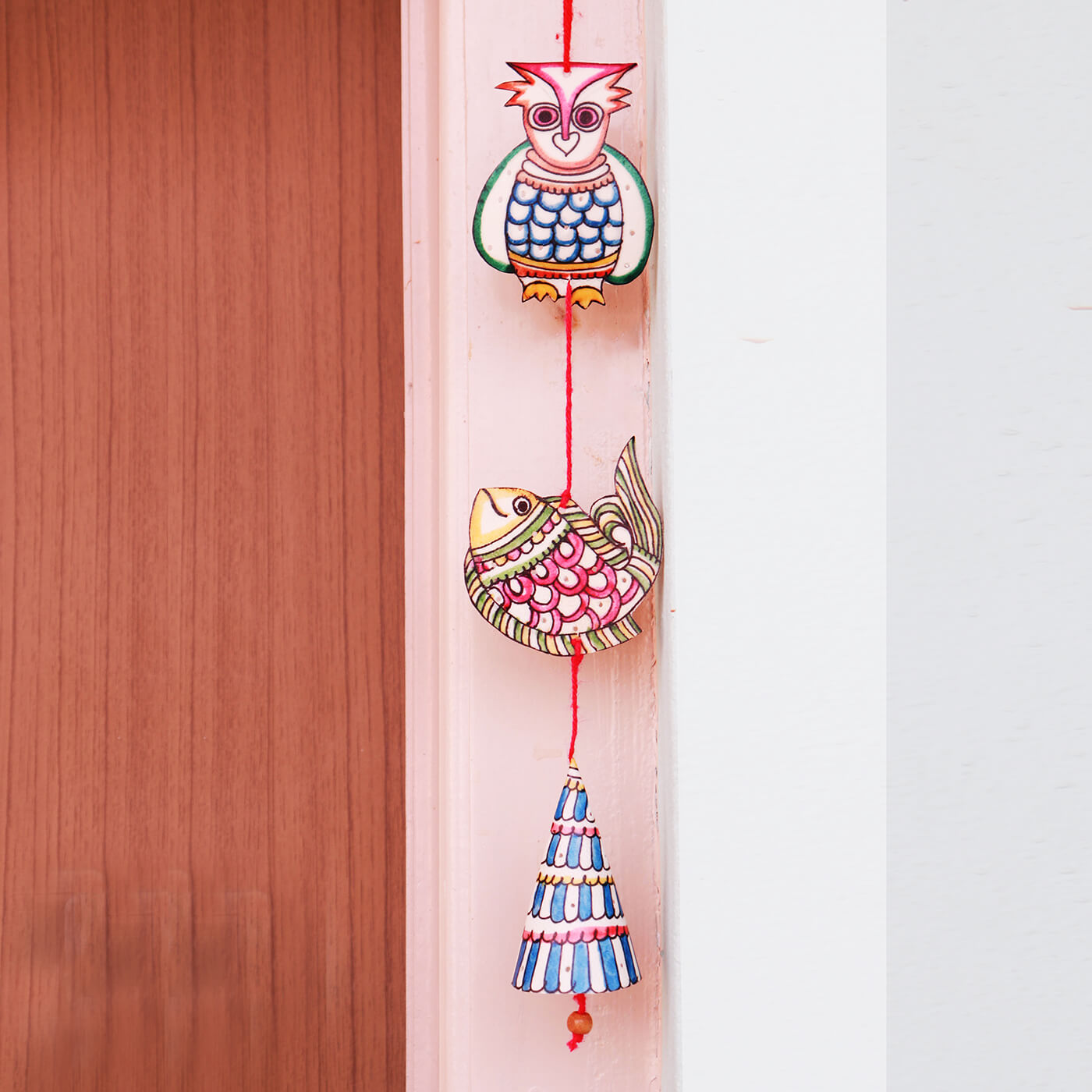 Buy Hand-painted Owl & Fish Tholu Puppet Hanging Online On Zwende