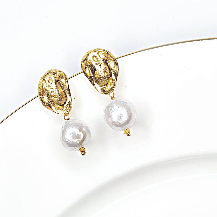18K Gold Polished Pearl Drops