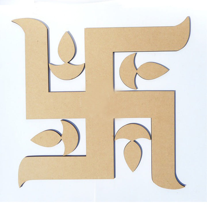 Ready to Paint MDF Swastik Rangoli Base - TI025