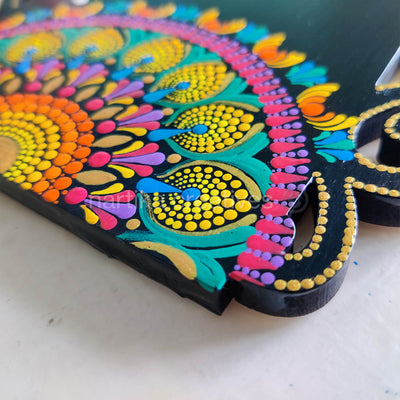 Rectangular Cutwork Nameboard with Dot Art