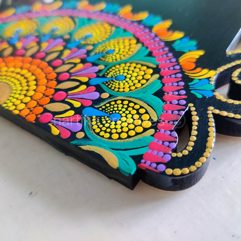 Rectangular Cutwork Nameboard with Dot Art