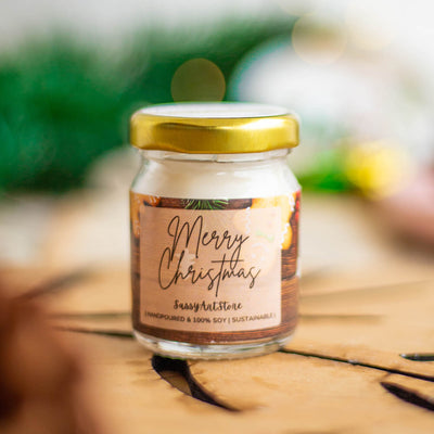 Scented Soy Wax Christmas Candle Mini Jars - Set of 2
