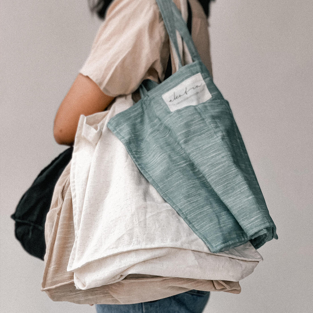 Premium Linen Tote Bag - Green