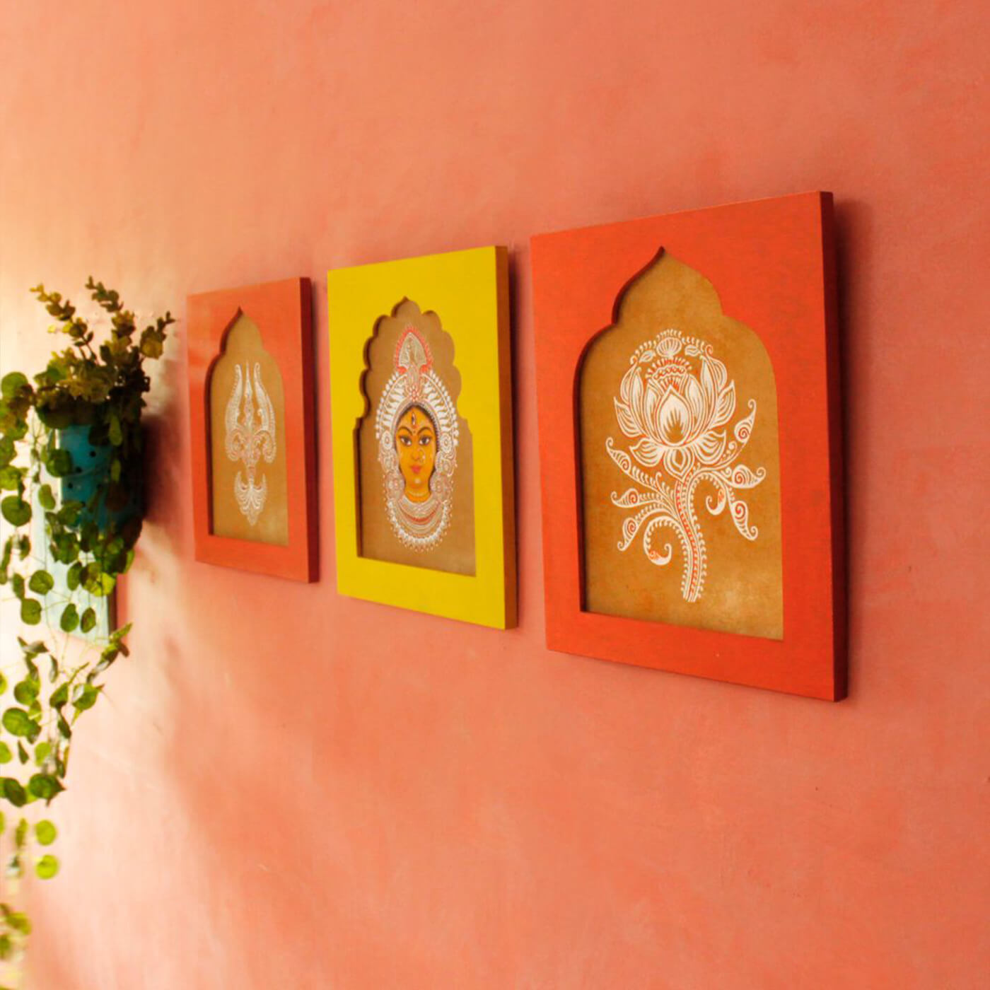 Buy Traditional Wall Frames - Durga - Set of 3 Online On Zwende