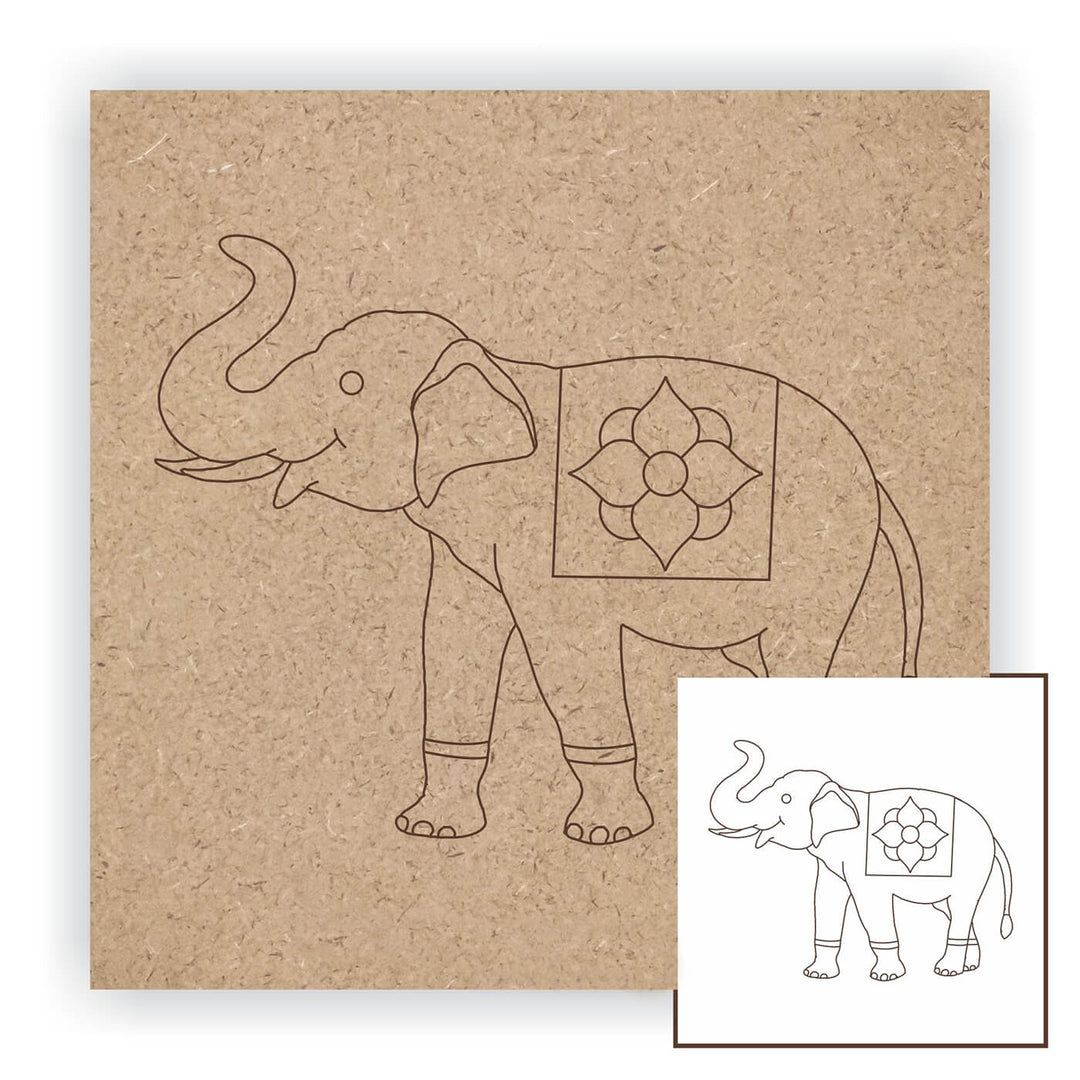 Pre Marked MDF Base - Elephant - 8 Inches