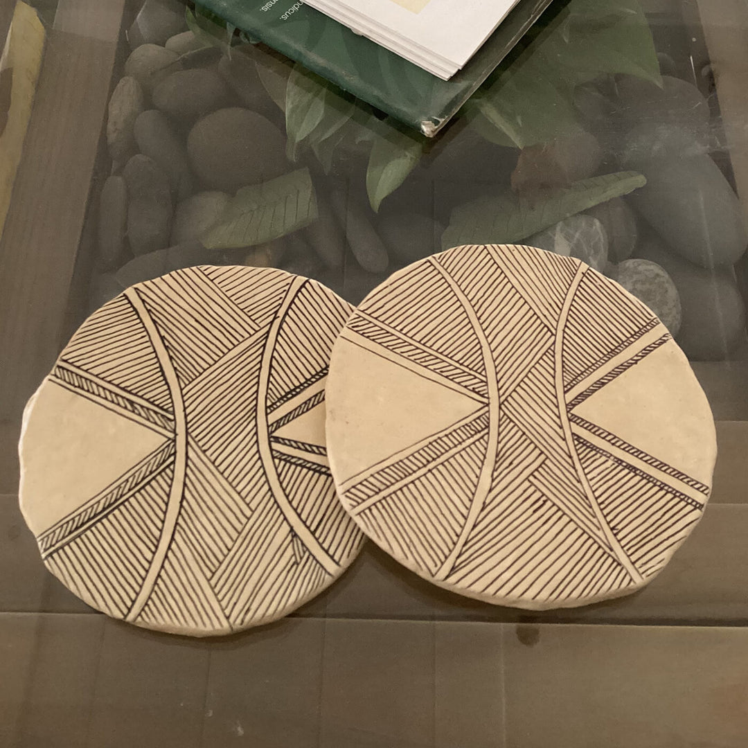 Hand-Illustrated Coasters - Intertwined Lines