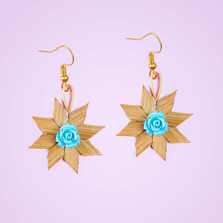 Star-Shaped Handcrafted Bamboo Earrings