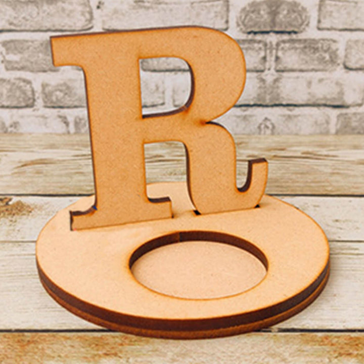 Ready to Paint MDF Monogram Tealight Holder "R" - TI126