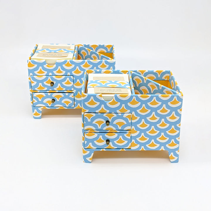 Handmade Paper Desk Organiser with Mini Drawers