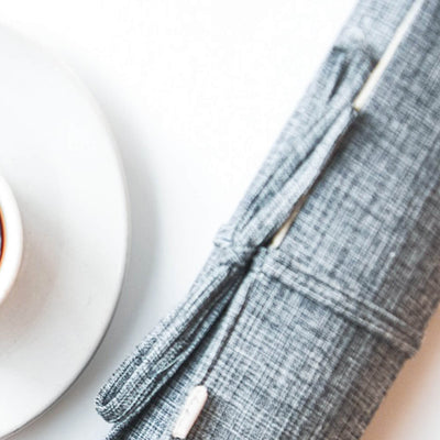 Hand-stitched Grey Roll Up Case