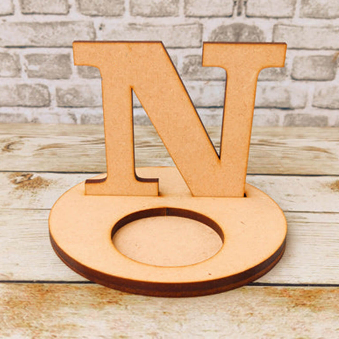 Ready to Paint MDF Monogram Tealight Holder "N" - TI129